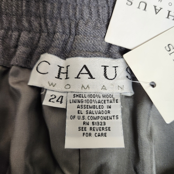 CHAUS Woman Gray Dress Pants Size 24 NWT Gray Wool Lined - Picture 3 of 8